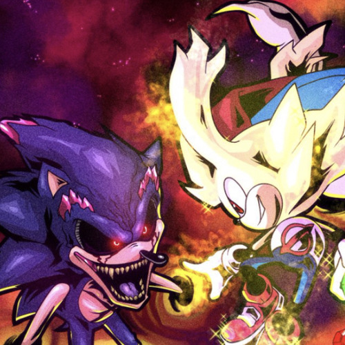 Sonic.ExE, Super Sonic, Fleetway Super Sonic and Dark Sonic. in