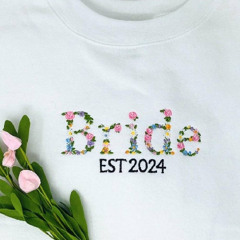 Floral Embroidered Bride Sweatshirt