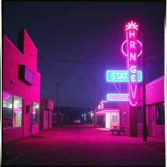 Neon confessional flickers on the edge of town