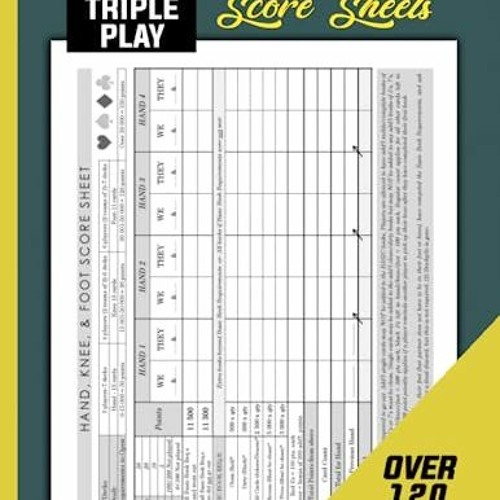 Hand Knee And Foot Score Sheets: Triple Play Canasta With Game Rules :  Editions, Merryfaizabenbi: : Books