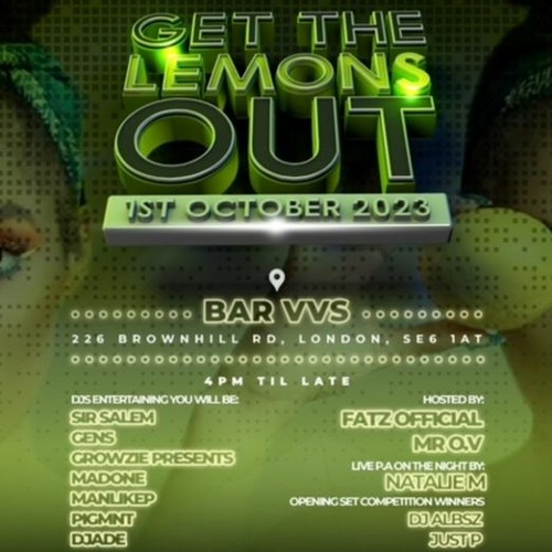 GENS HOSTED BY FATZ OFFICIAL GET THE LEMONS BAR VVS OCT 1ST 2023