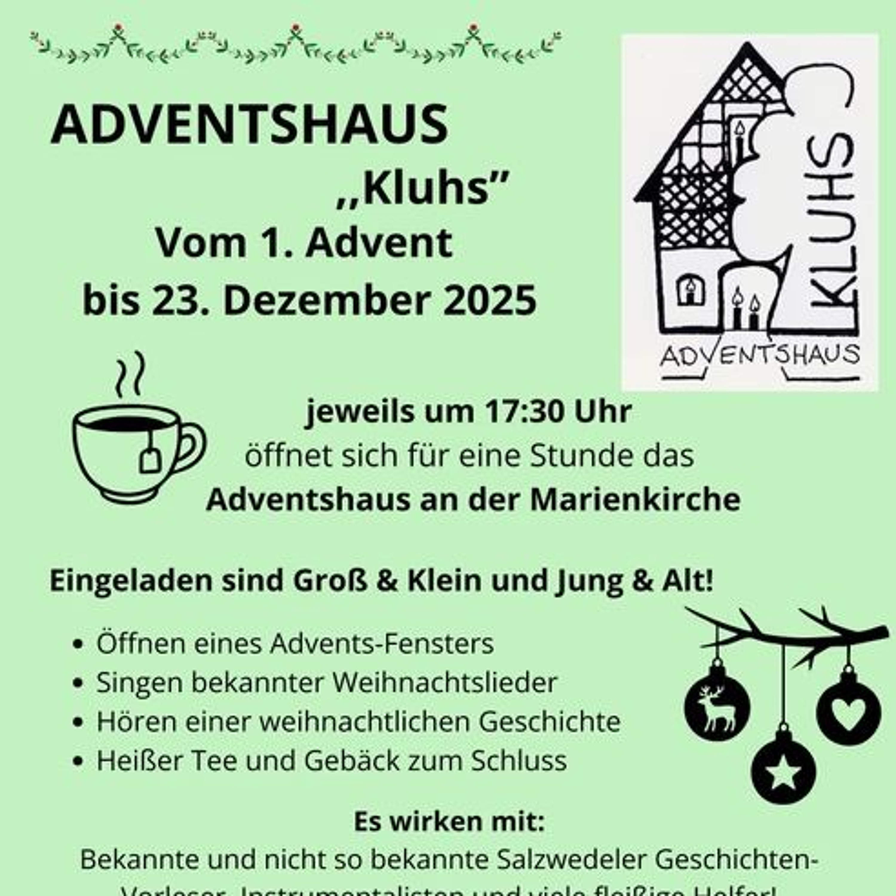 Jeden Abend in der Adventszeit öffnet in Salzwedel das Adventshaus