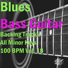 Blues Bass Guitar Backing Track in A Minor 100 BPM, Vol. 18