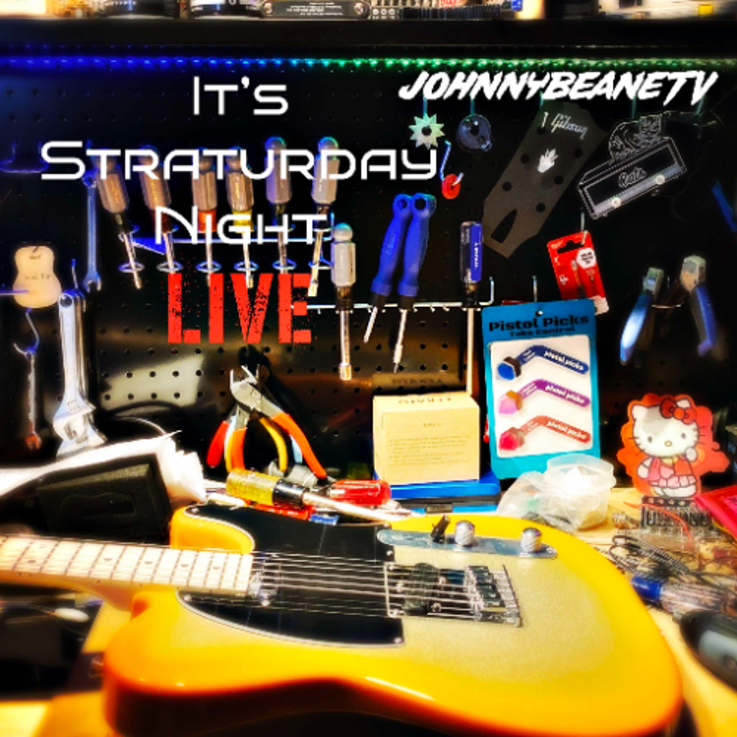 Straturday Night! Red Crackle Jackson,More of Nuno’s Steampunk Washburn & Squire Strat Mods! 9/20/25 episode artwork