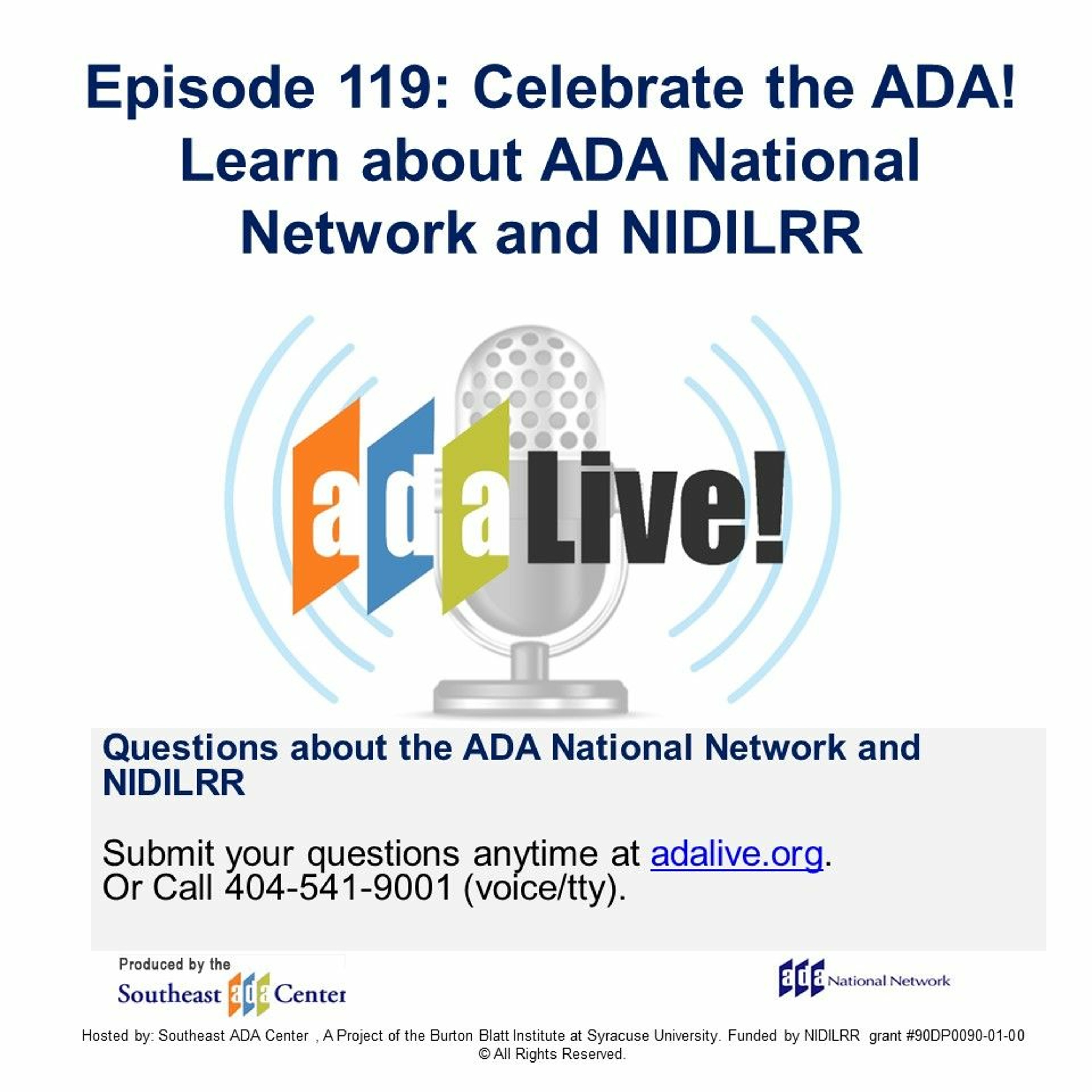 Episode 119: Celebrate the ADA! Learn about ADA National Network and NIDILRR episode artwork