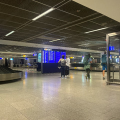 Stealth Demo - Frankfurt Airport Baggage Claim with Crowd, Luggage, and Machinery