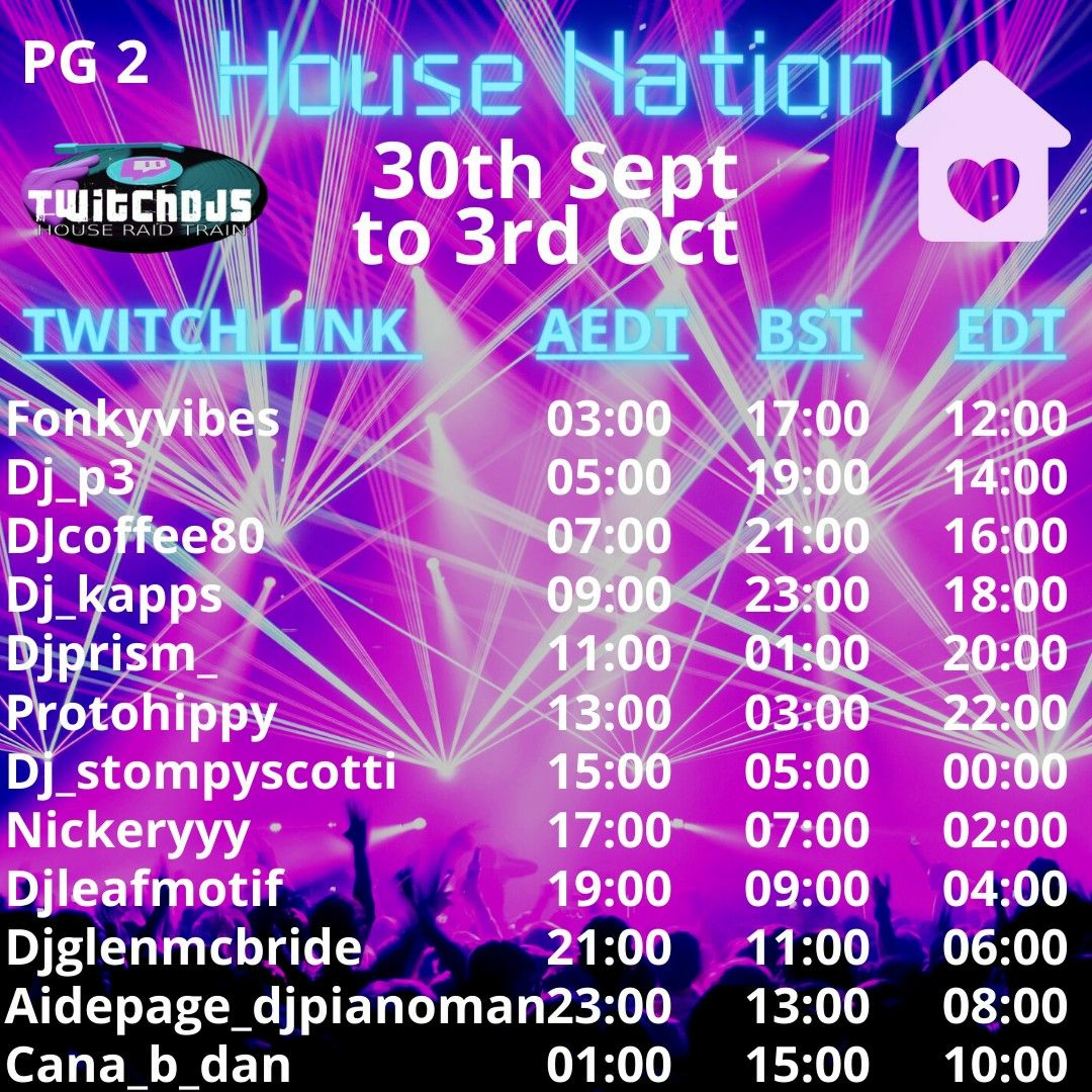 Twitch DJs House Raid train