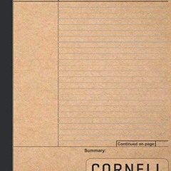 GET [EBOOK EPUB KINDLE PDF] Cornell Notes Notebook: Cornell Note Taking System Notebook for Students