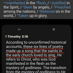 Great is the mystery of godliness (1 Timothy 3:16)