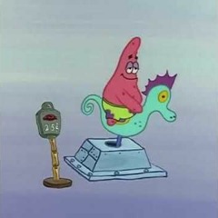 patrick riding a seahorse