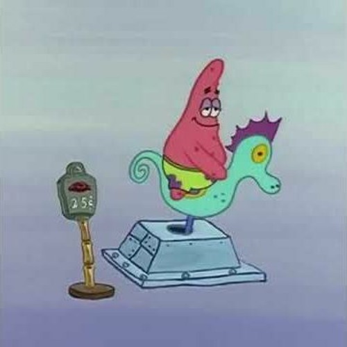 patrick riding a seahorse