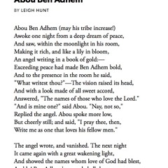 96 Abou Ben Adhem by Leigh Hunt