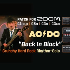 Guitar Patch Zoom MultiFX in style of ACDC "Back in Black", Hard Rock Rhythm+Solo