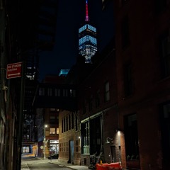 The streets at night in the city