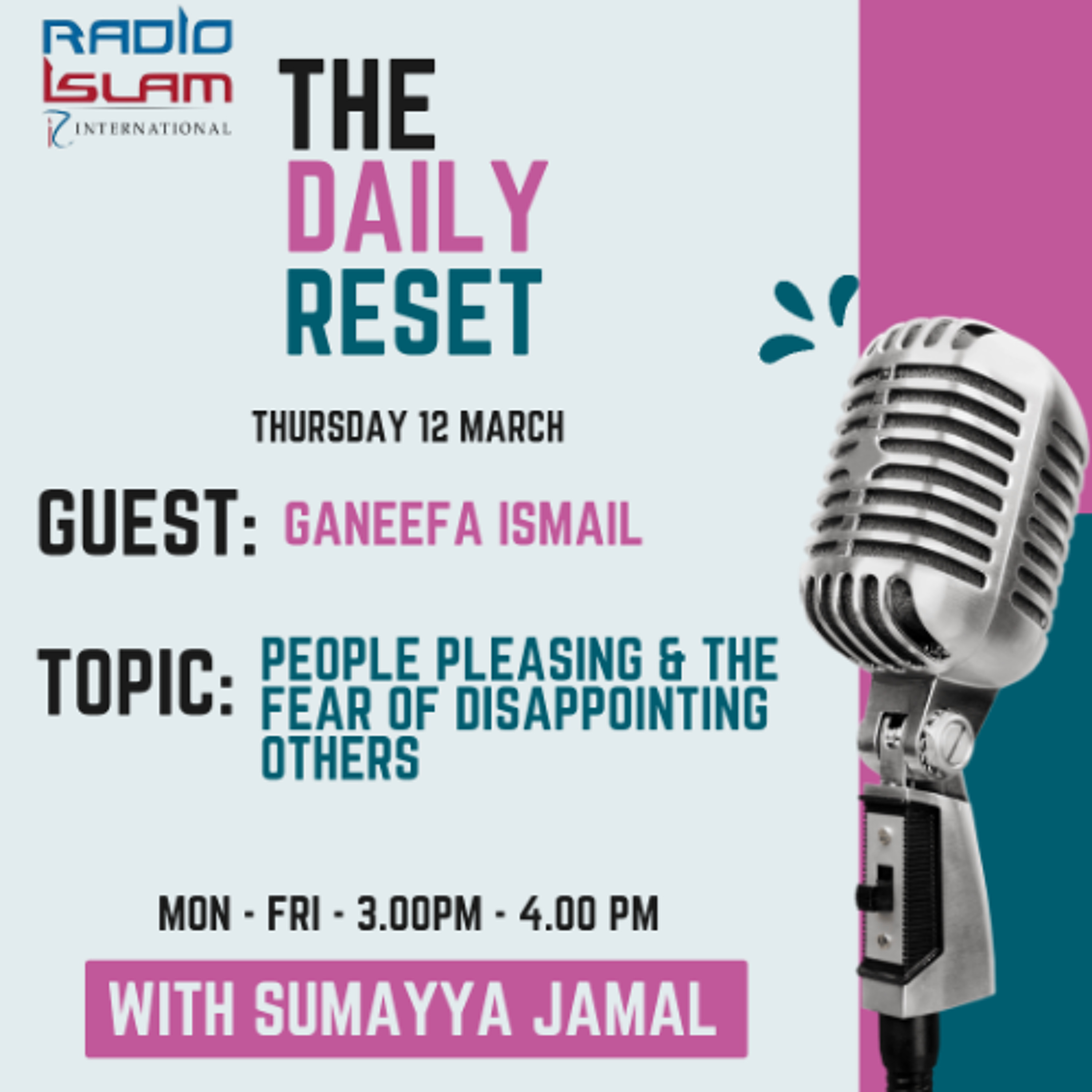 People pleasing and the fear of disappointing others  Guest: Ganeefa Ismail