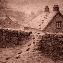 Footprints In Winter Snow