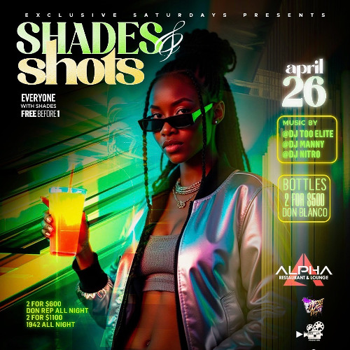 LIVE @EXCLUSIVE SATURDAYS "SHADES & SHOTS EDITION" (MANNY X GIO) APR 26