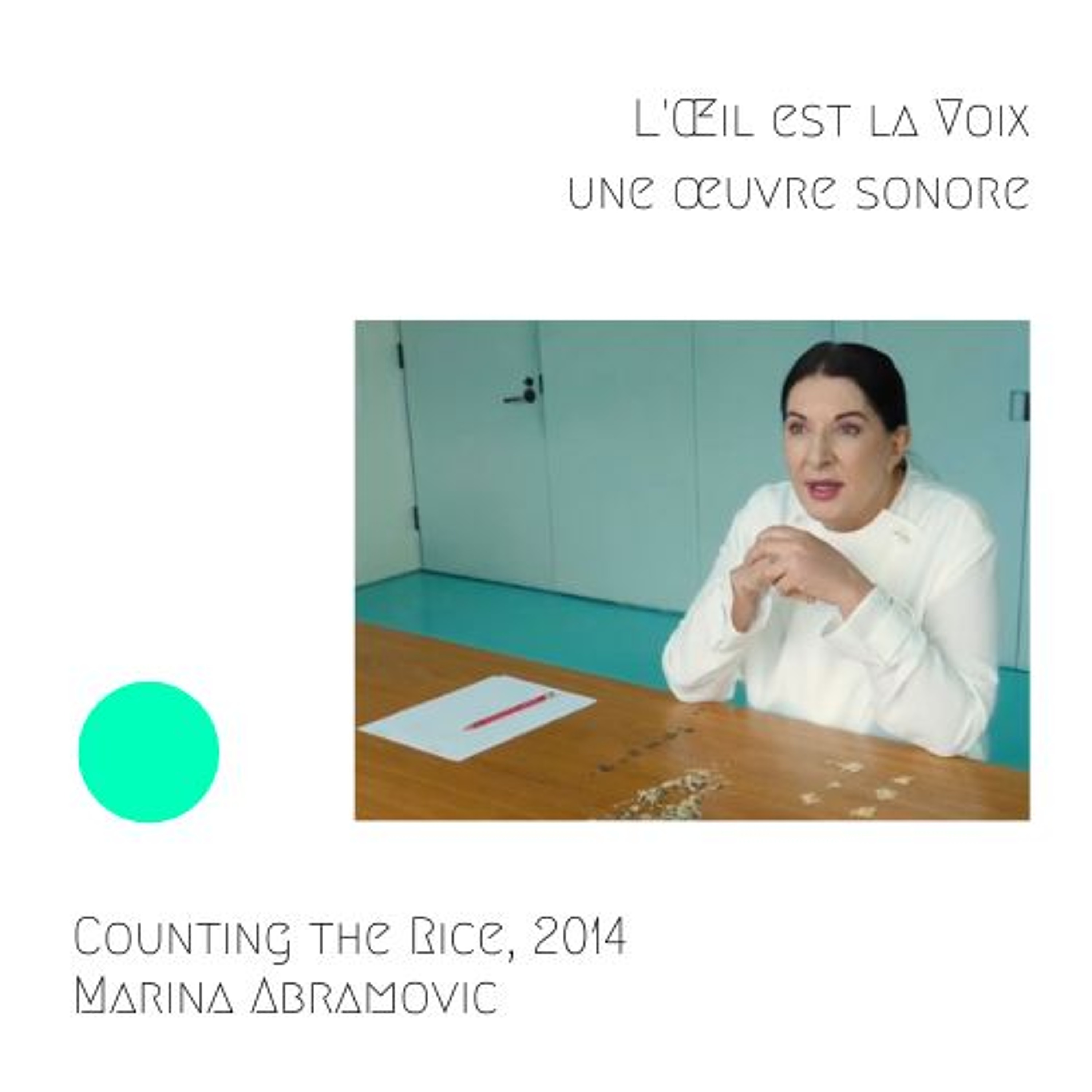 Counting the Rice, 2014, Marina Abramovic