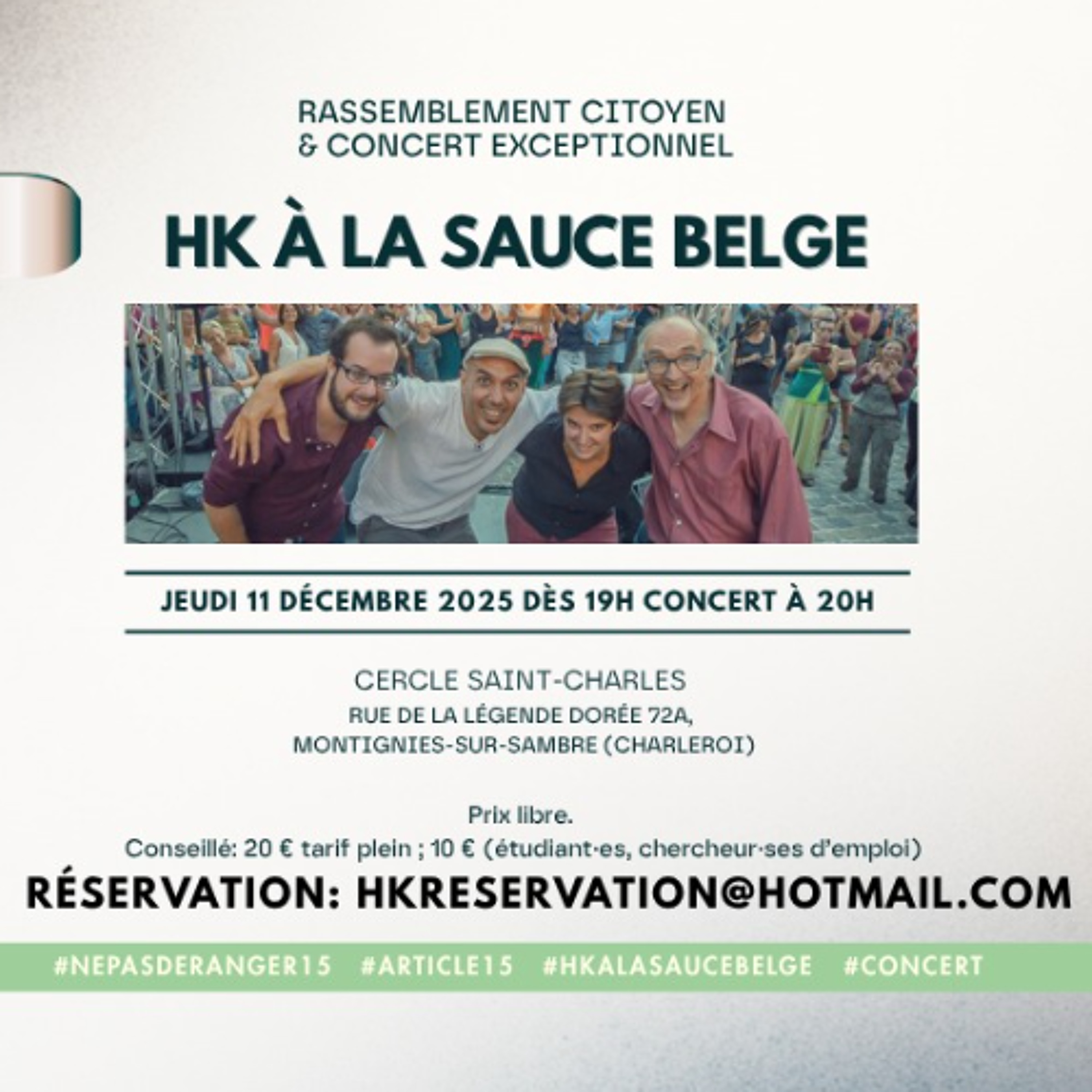 Interview : Rassemblement citoyen suivi d'un concert de HK (08/12/25) episode artwork