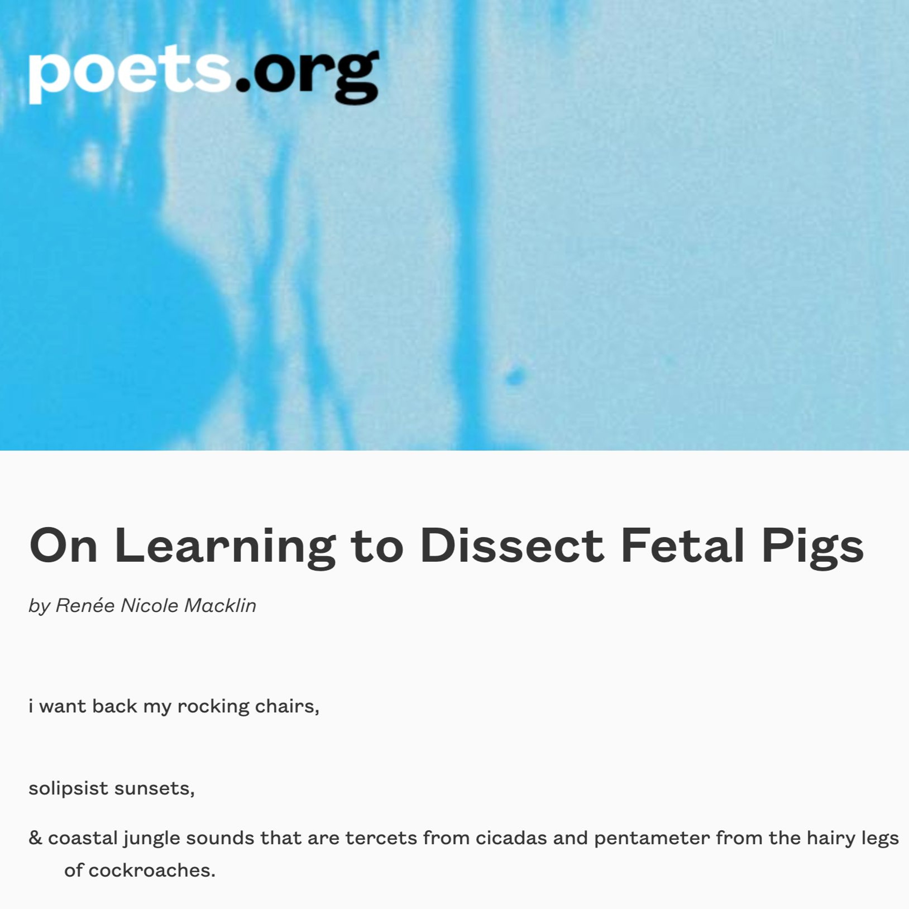 "On Learning to Dissect Fetal Pigs" and Other Powerful Poetry episode artwork