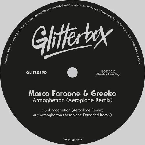 Marco Faraone & Greeko 'Armaghetton (Aeroplane Remix)' - Out 11/12