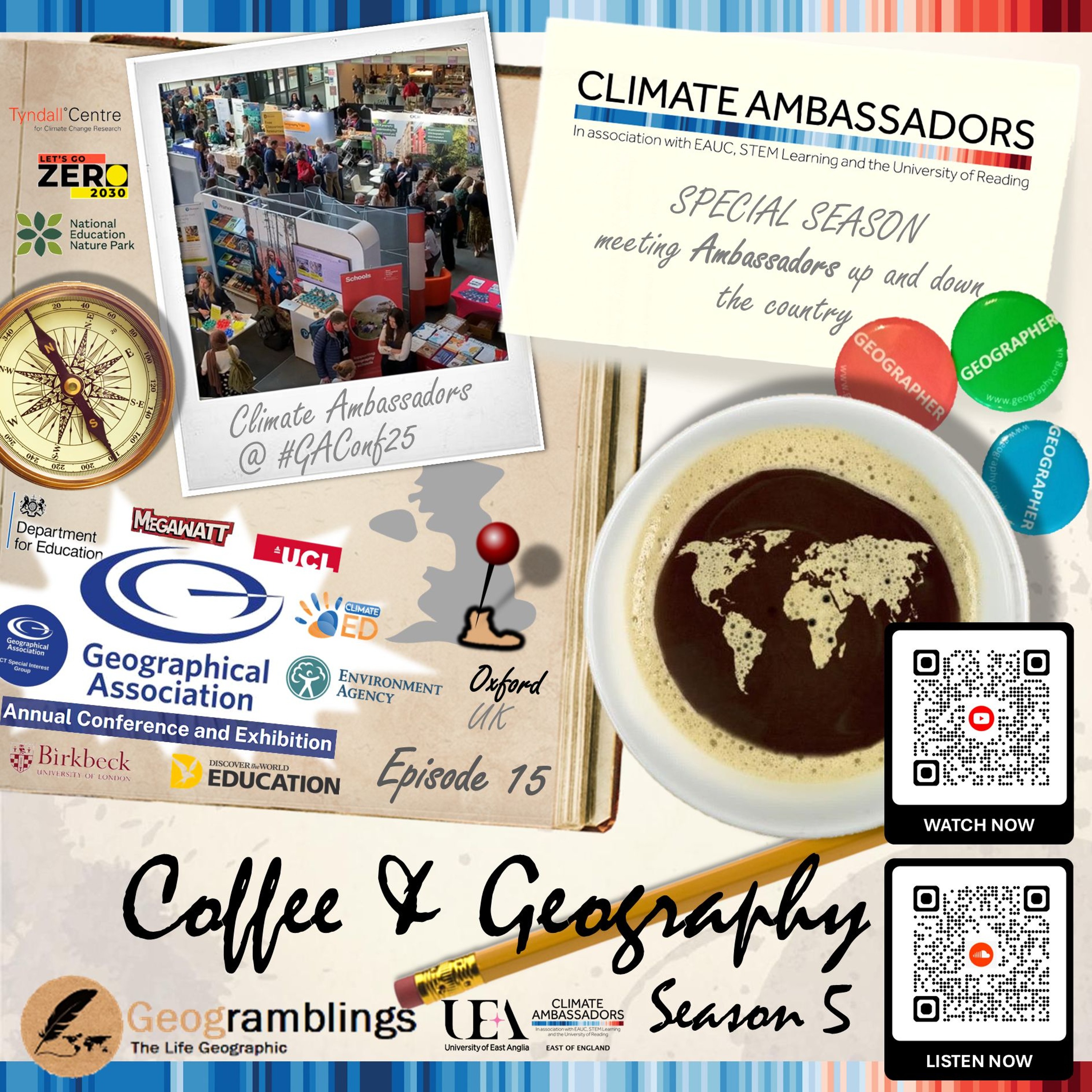 Coffee & Geography 5x15 Climate Action at the Geog Association Annual Conference 2025 #GAConf25