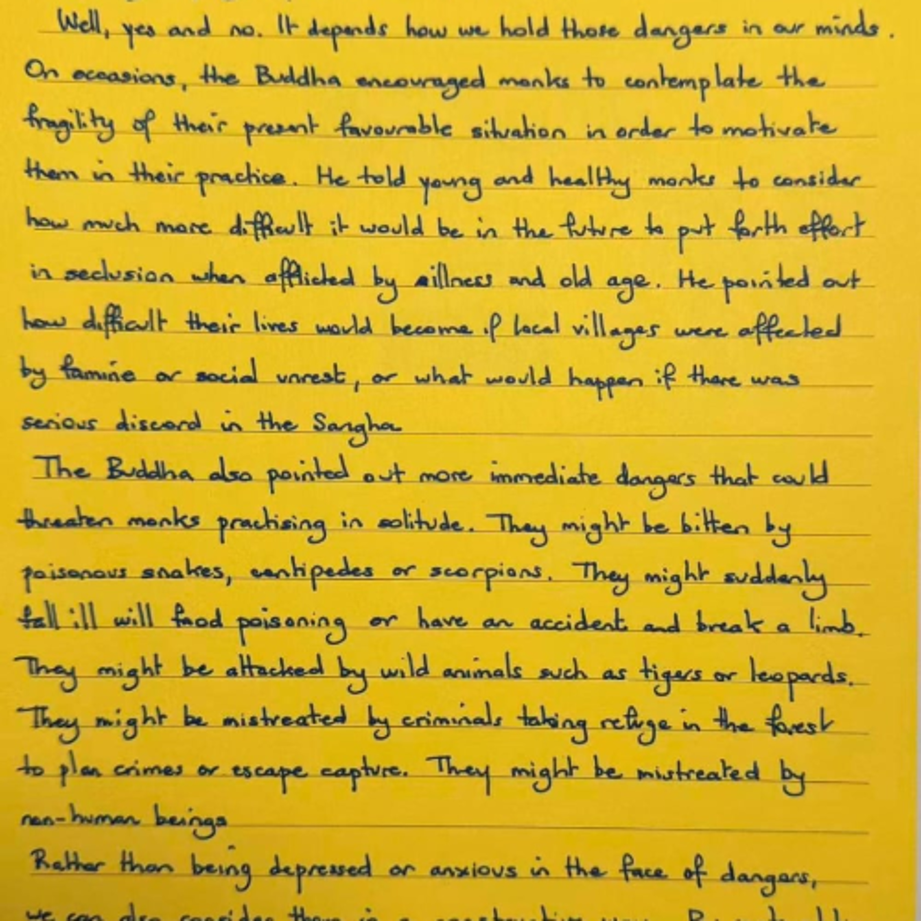 Nutrimento del Cuore - Foglietto Giallo del 31 gennaio 2026 sul meditare sui pericoli