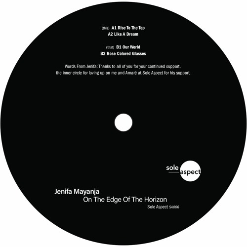 Jenifa Mayanja / On The Edge Of The Horizon EP Jenifa Mayanja / On The Edge Of The Horizon EP