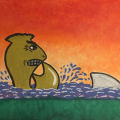 a goldfish in a shark tank