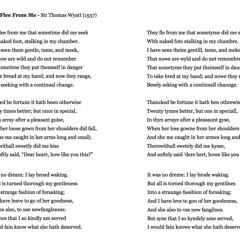 355 They Flee From Me by Sir Thomas Wyatt