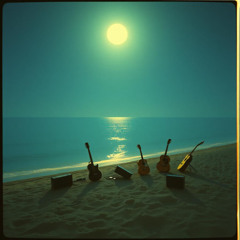 Silver moonlight… glassy shoreline.