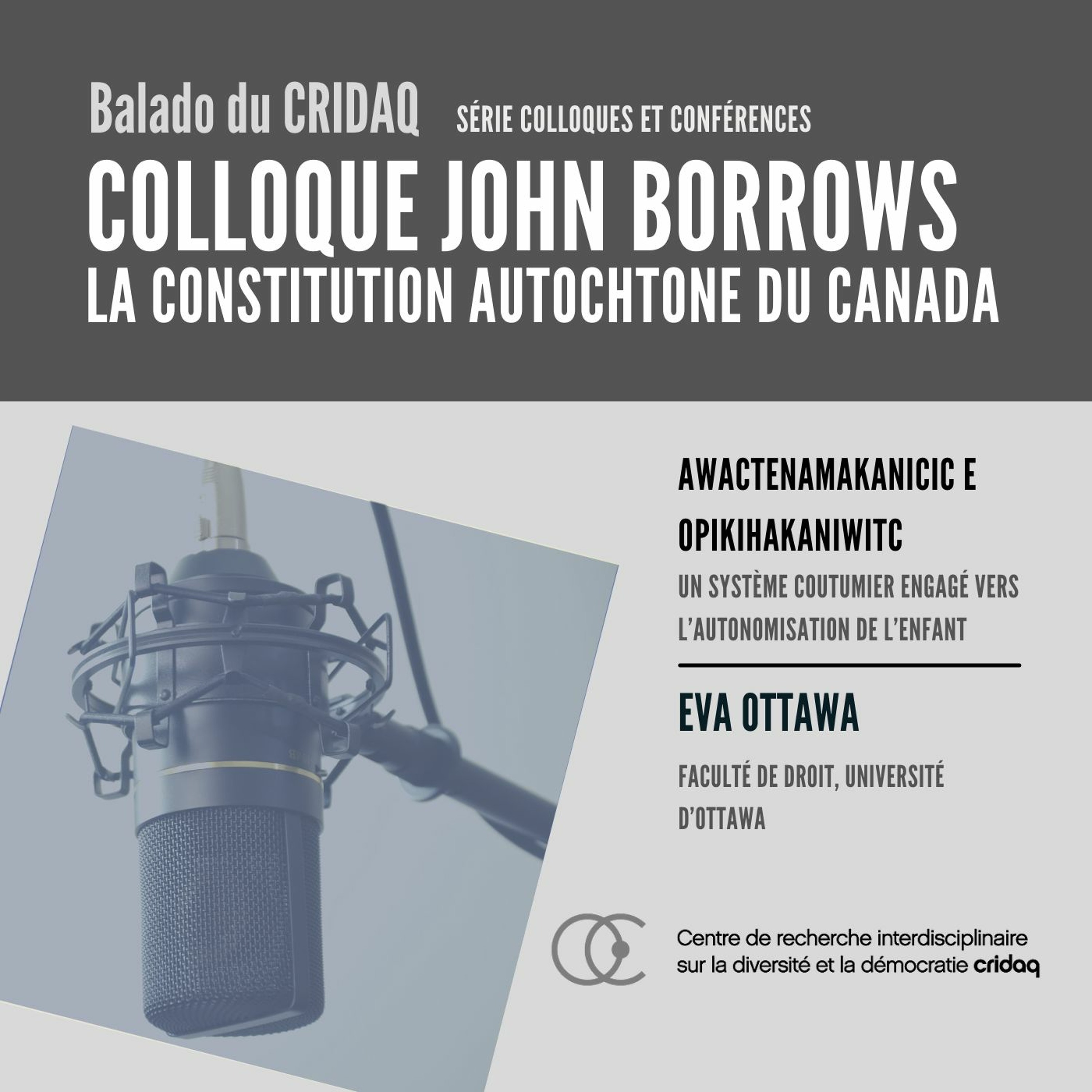 Le balado du CRIDAQ