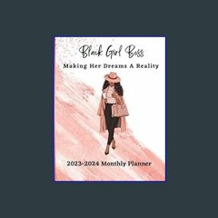 <PDF> 💖 Black Girl 2023-2024 Monthly Calendar - Includes Planner, Notes, To-Do Lists, Goals, Visio