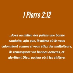 Dimanche 14.12.2025 • 1 Pierre 2.12 • Les CONDITIONS RÉUNIES qui GLORIFIENT DIEU, lors de SA VISITE