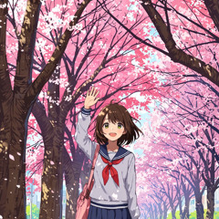 桜並木 - Cherry blossom trees