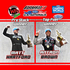 Dodge Power Brokers NHRA U.S. Nationals Winners - Antron Brown and Matt Hartford