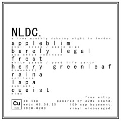 NLDC25 - Lapa 0.00 / H. Greenleaf 0.55 / Appleblim 1.56 / Barely Legal 2.58 / Frost 3.56 / Raina 4.57 / Cueist 5.58