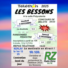 L'entretien local du jour (1er 12 25) - Christine et Jean Téléthon 2025 Les Bessons