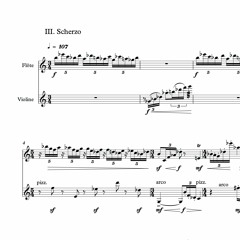 Scherzo [III mov. of "Quasi un divertimento"] for flute and violin
