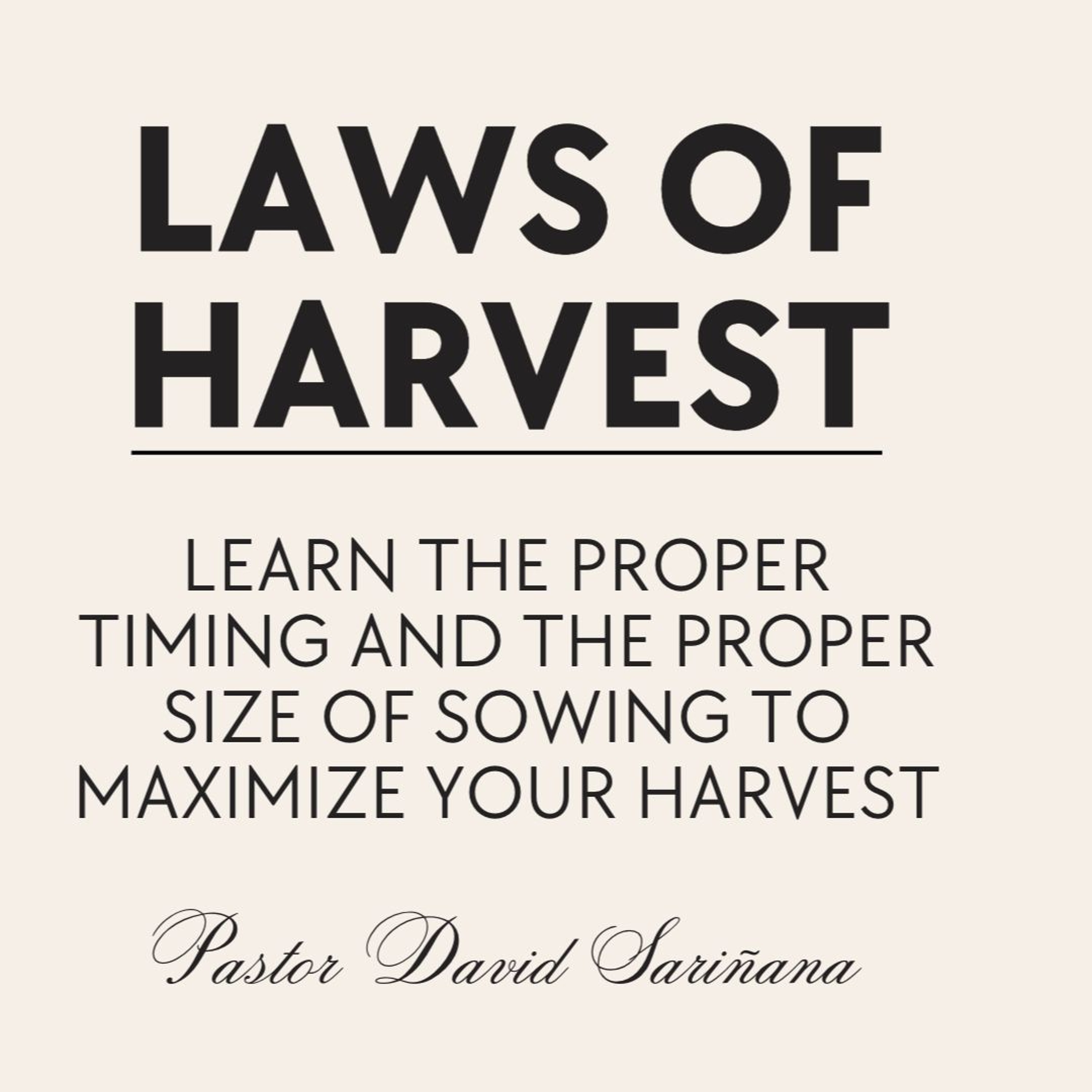 Laws of Harvest with AFC Pastoral. episode artwork