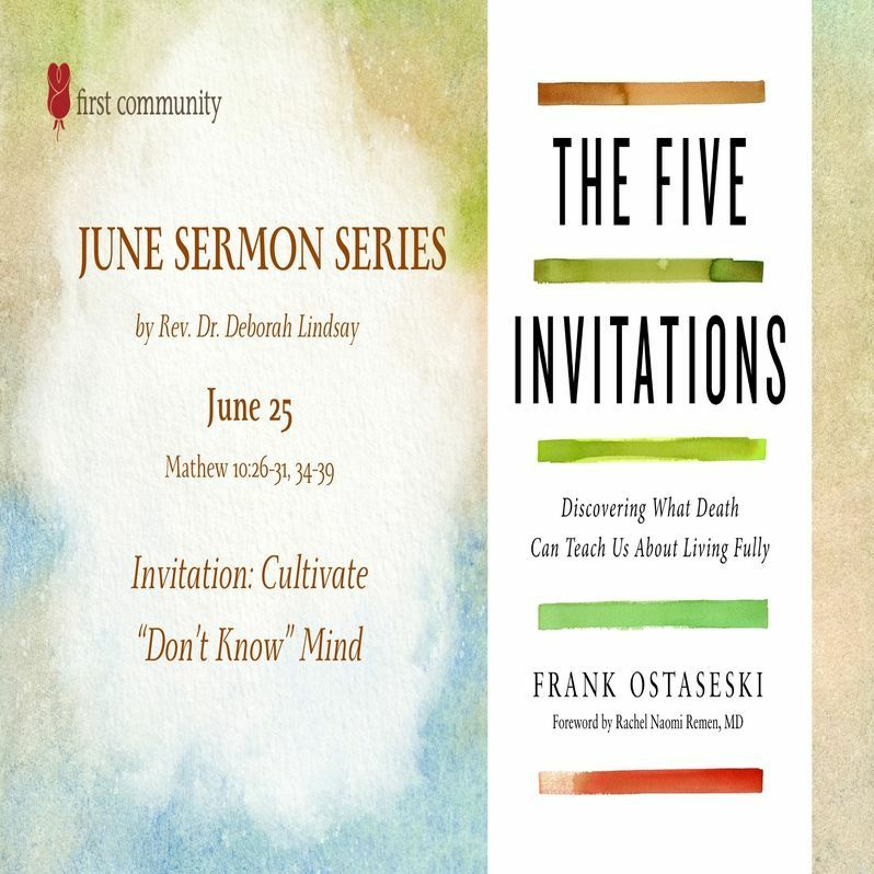 First Community Church 06.25.23 Deborah Lindsay -Sermon  Cultivate "Don't Know" Mind episode artwork