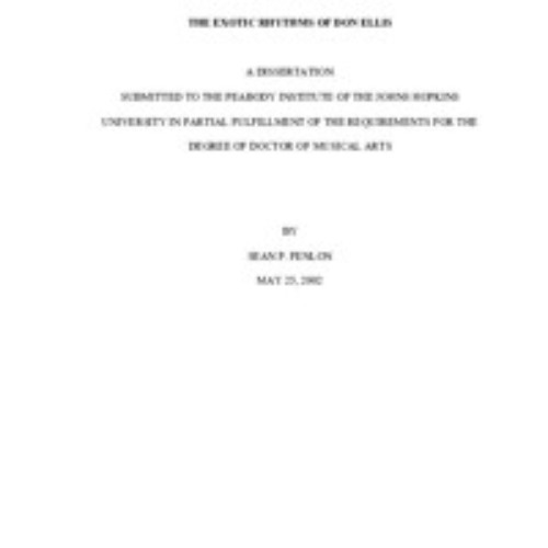 Don Ellis Dissertation Deep Dive Podcast via Google NotebookLM