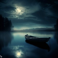 Night walk on the lake