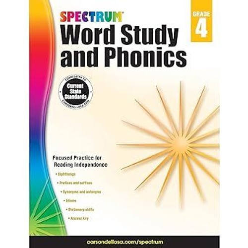 %! Spectrum Grade 4 Word Study and Phonics Workbooks, Ages 9 to 10, 4th Grade Phonics and Word