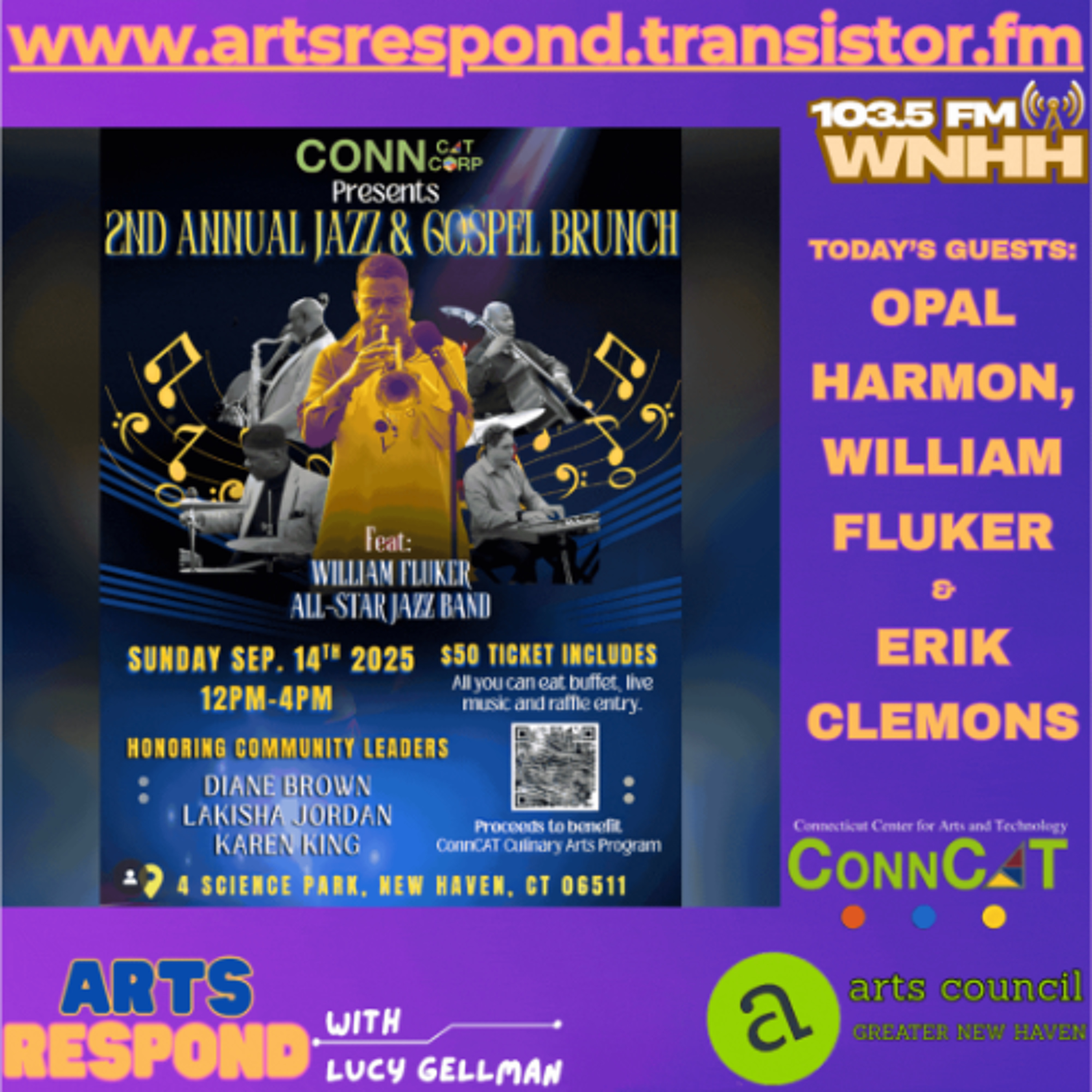 Arts Respond with Lucy Gellman: ConnCAT's 2nd Annual Jazz Brunch episode artwork