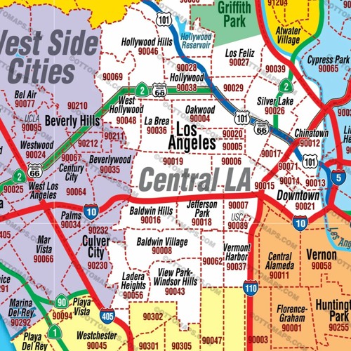 Stream Map Of Los Angeles County Zip Codes Staying Aiply Magix by ...