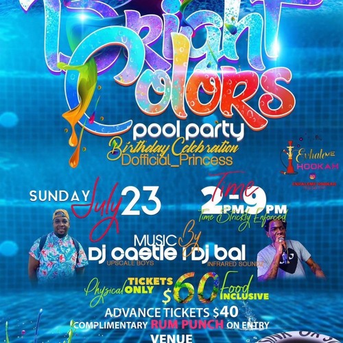 Shades of bright Colors pool party : princess bday bash Dj Bal & dj castle