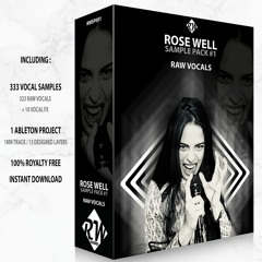 RAW VOCALS - ROSE WELL SAMPLE PACK (DEMO TRACK 100% MADE WITH MY VOCALS)