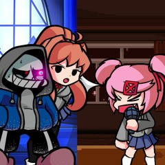 Demising in a Mad Time!-Burning in Hell but is a Monika and Murder!Sans Duet Against Natsuki