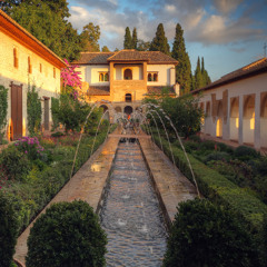 Sunset in the Alhambra (with Ambient Fountain)